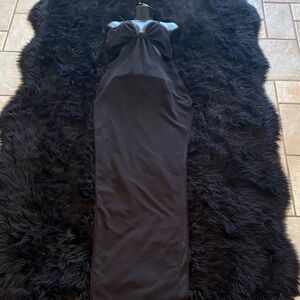 Windsor Black Halter Maxi Dress with Front Bow